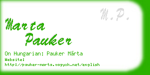 marta pauker business card
